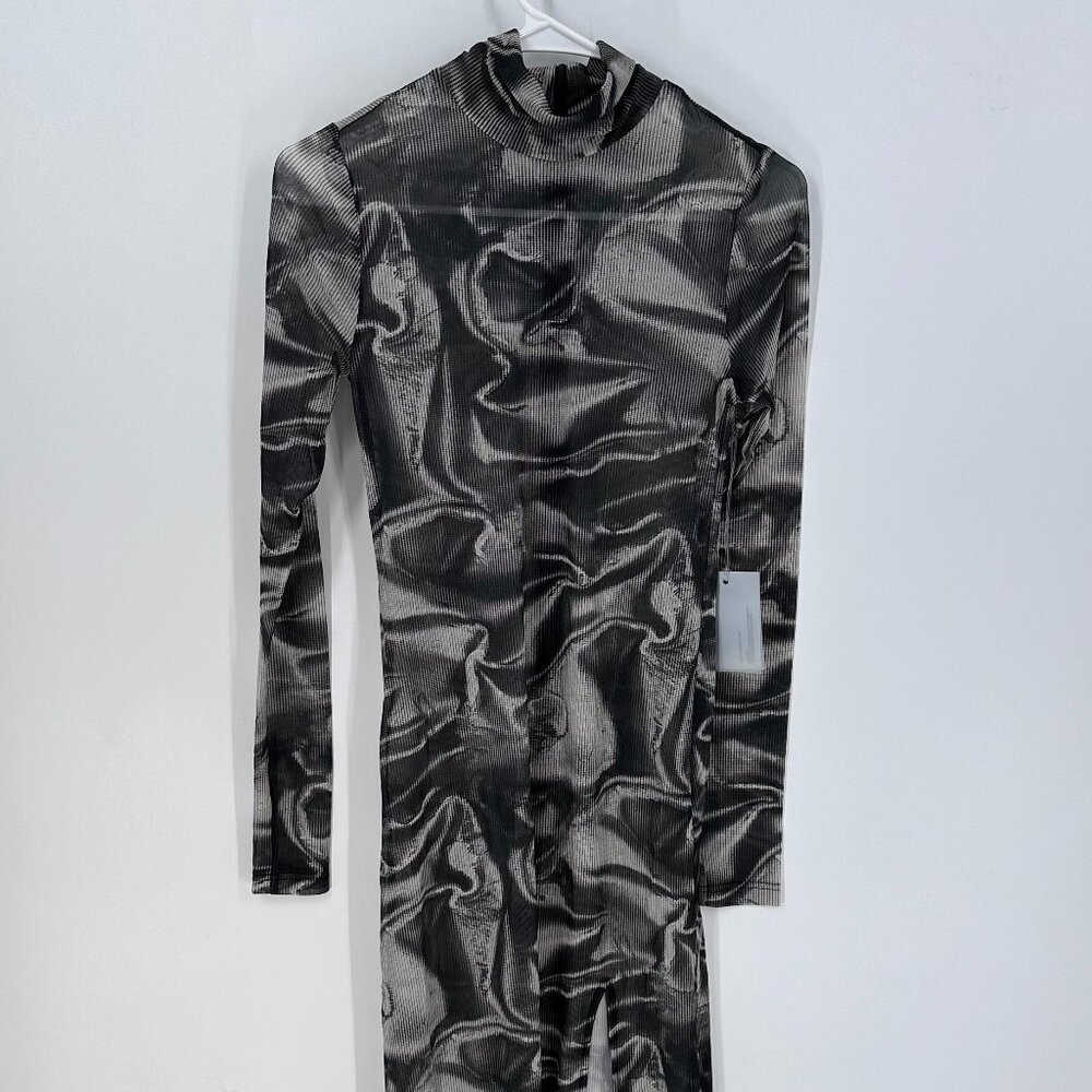 VIAVIA Sheer Mesh Maxi Dress - Long Sleeve NWT